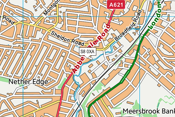 S8 0XA map - OS VectorMap District (Ordnance Survey)