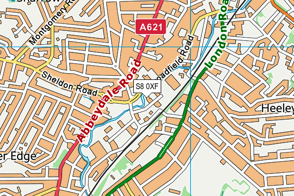 S8 0XF map - OS VectorMap District (Ordnance Survey)