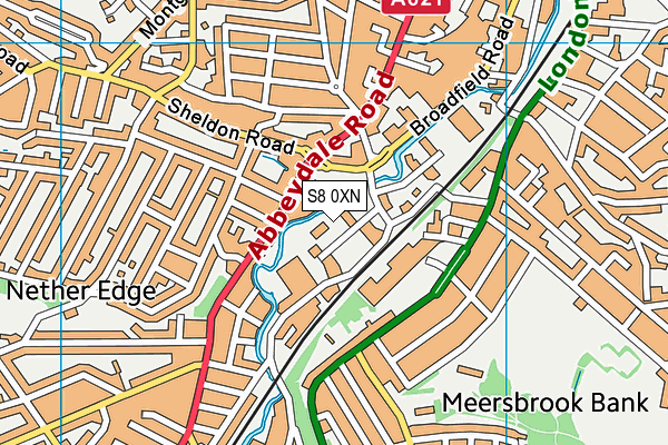 S8 0XN map - OS VectorMap District (Ordnance Survey)