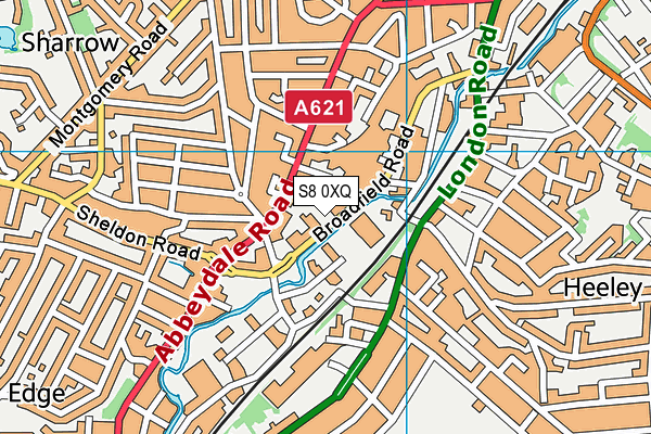 Virgin Active (Sheffield Broadfield Park) map (S8 0XQ) - OS VectorMap District (Ordnance Survey)