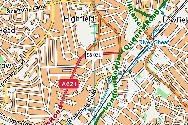 S8 0ZL map - OS VectorMap District (Ordnance Survey)