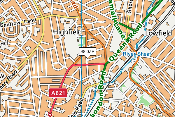 S8 0ZP map - OS VectorMap District (Ordnance Survey)