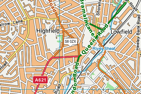 S8 0ZX map - OS VectorMap District (Ordnance Survey)