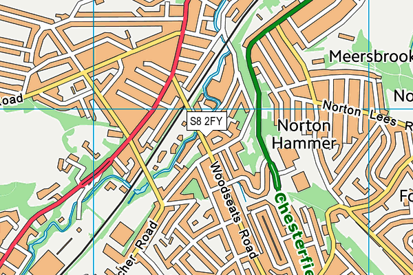 S8 2FY map - OS VectorMap District (Ordnance Survey)