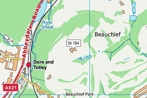 De La Salle Association Club Ltd map (S8 7BA) - OS VectorMap District (Ordnance Survey)