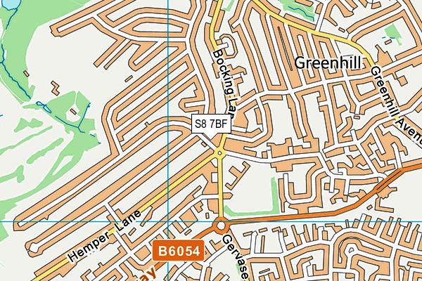 S8 7BF map - OS VectorMap District (Ordnance Survey)