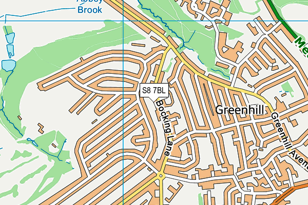 S8 7BL map - OS VectorMap District (Ordnance Survey)