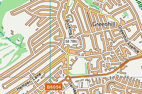 S8 7BN map - OS VectorMap District (Ordnance Survey)