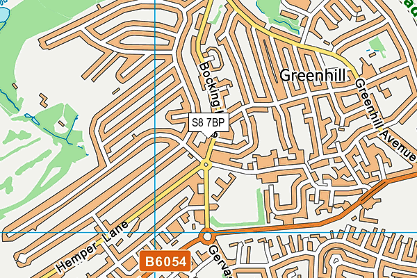 S8 7BP map - OS VectorMap District (Ordnance Survey)