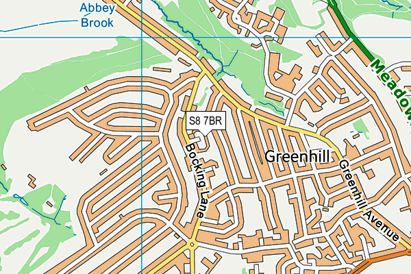 S8 7BR map - OS VectorMap District (Ordnance Survey)