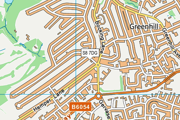 S8 7DG map - OS VectorMap District (Ordnance Survey)