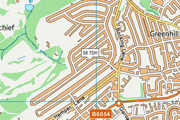 S8 7DH map - OS VectorMap District (Ordnance Survey)