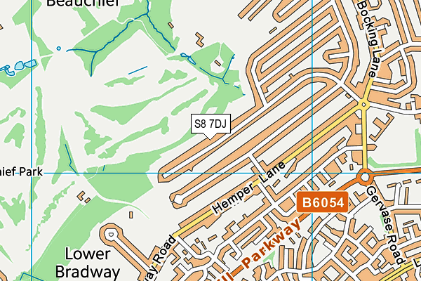 S8 7DJ map - OS VectorMap District (Ordnance Survey)