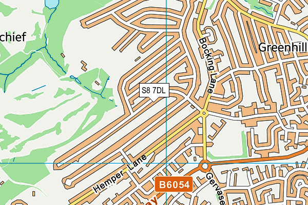 S8 7DL map - OS VectorMap District (Ordnance Survey)