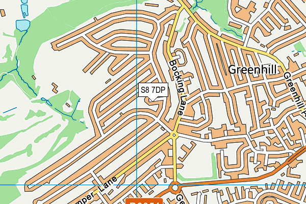 S8 7DP map - OS VectorMap District (Ordnance Survey)