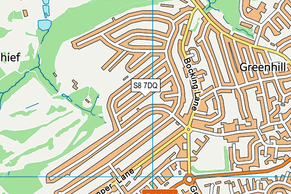 S8 7DQ map - OS VectorMap District (Ordnance Survey)