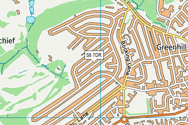 S8 7DR map - OS VectorMap District (Ordnance Survey)