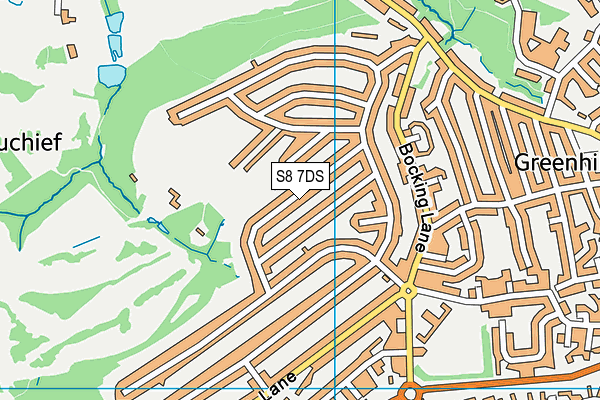 S8 7DS map - OS VectorMap District (Ordnance Survey)