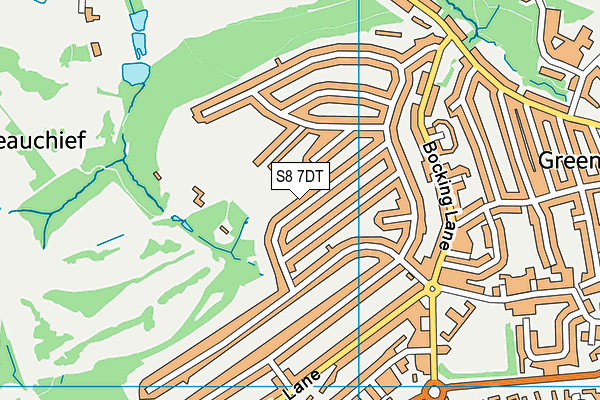 S8 7DT map - OS VectorMap District (Ordnance Survey)