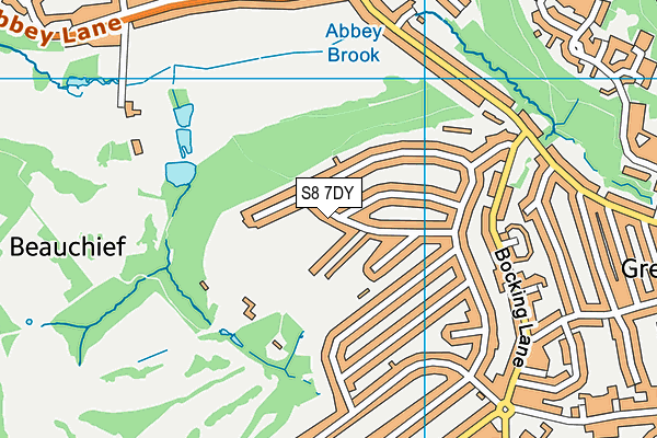 S8 7DY map - OS VectorMap District (Ordnance Survey)