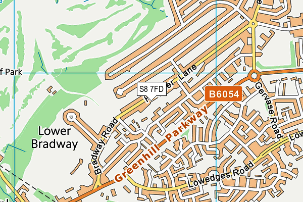 S8 7FD map - OS VectorMap District (Ordnance Survey)