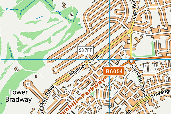 S8 7FF map - OS VectorMap District (Ordnance Survey)
