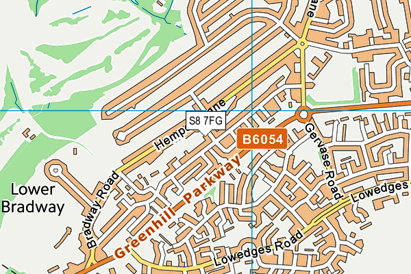 S8 7FG map - OS VectorMap District (Ordnance Survey)