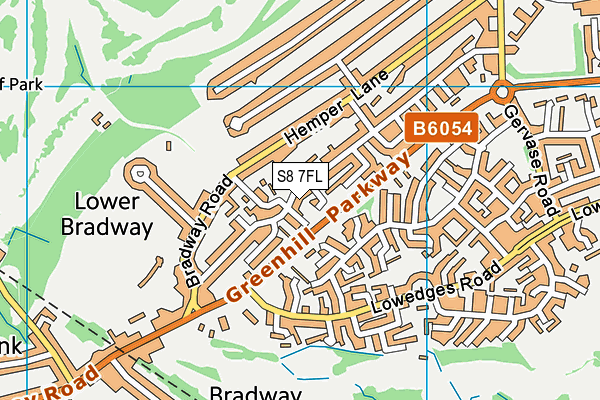 S8 7FL map - OS VectorMap District (Ordnance Survey)