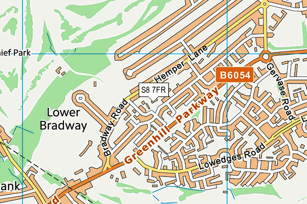 S8 7FR map - OS VectorMap District (Ordnance Survey)