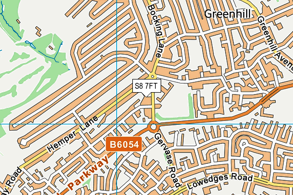 S8 7FT map - OS VectorMap District (Ordnance Survey)