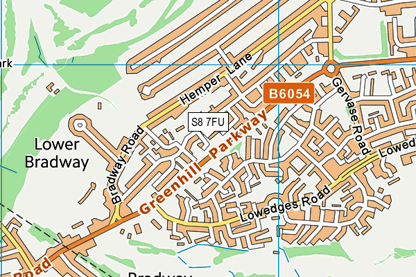 S8 7FU map - OS VectorMap District (Ordnance Survey)