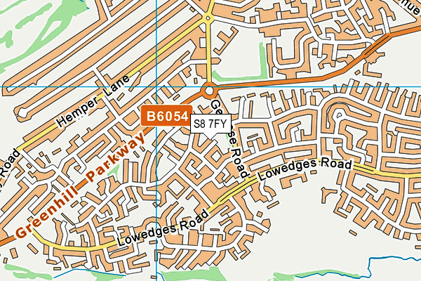 S8 7FY map - OS VectorMap District (Ordnance Survey)