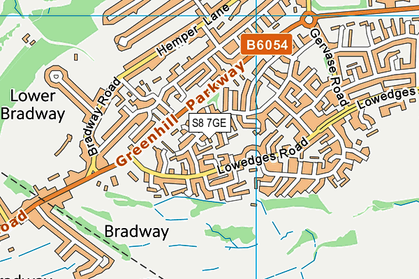 S8 7GE map - OS VectorMap District (Ordnance Survey)