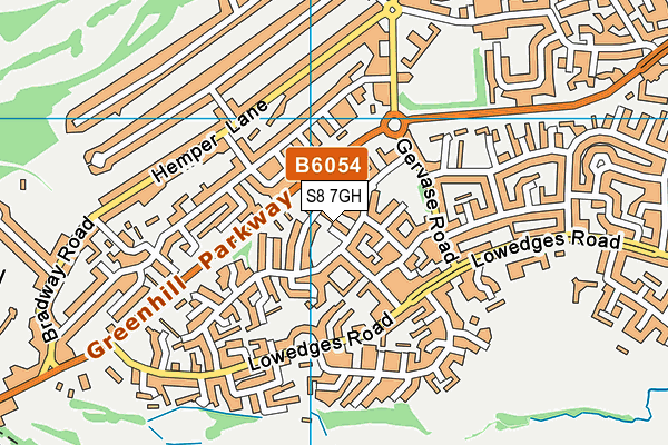 S8 7GH map - OS VectorMap District (Ordnance Survey)