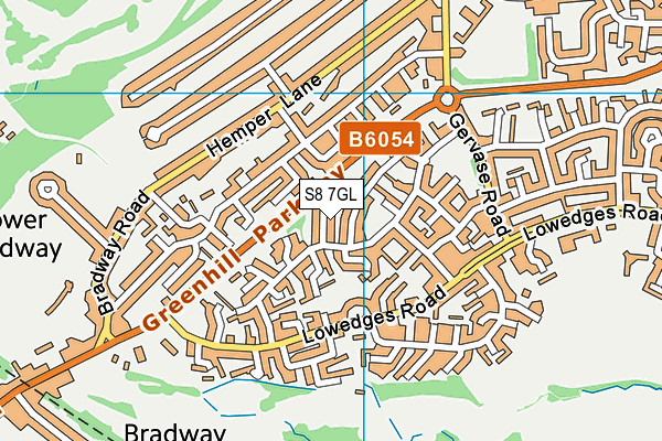 S8 7GL map - OS VectorMap District (Ordnance Survey)