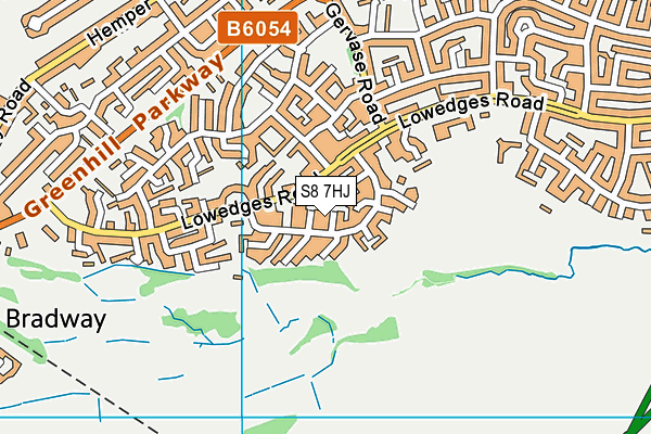 S8 7HJ map - OS VectorMap District (Ordnance Survey)