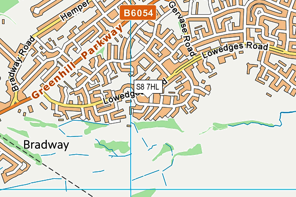S8 7HL map - OS VectorMap District (Ordnance Survey)