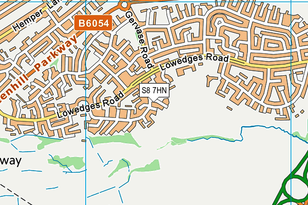 S8 7HN map - OS VectorMap District (Ordnance Survey)