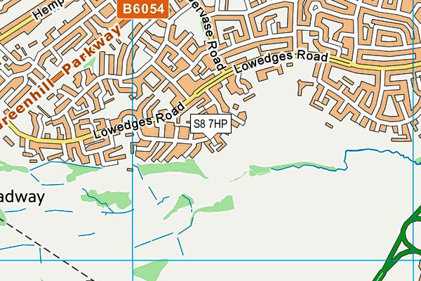 S8 7HP map - OS VectorMap District (Ordnance Survey)