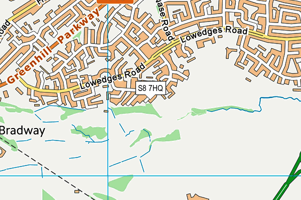 S8 7HQ map - OS VectorMap District (Ordnance Survey)