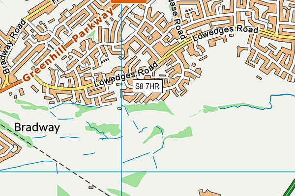 S8 7HR map - OS VectorMap District (Ordnance Survey)