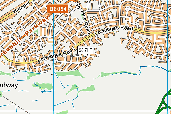 S8 7HT map - OS VectorMap District (Ordnance Survey)
