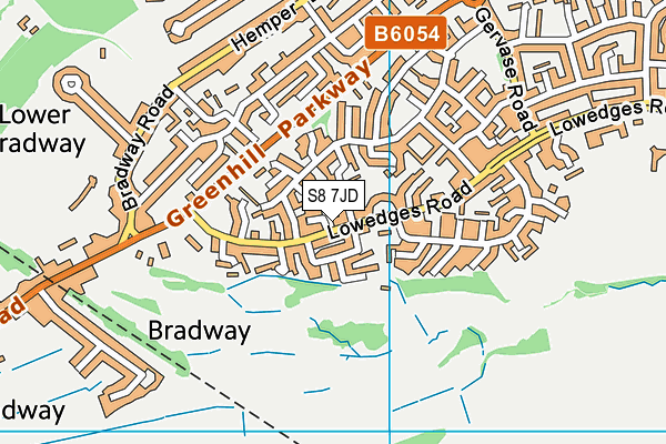 S8 7JD map - OS VectorMap District (Ordnance Survey)