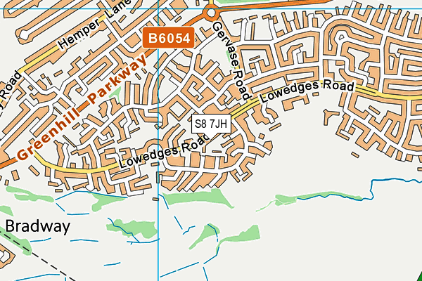 S8 7JH map - OS VectorMap District (Ordnance Survey)