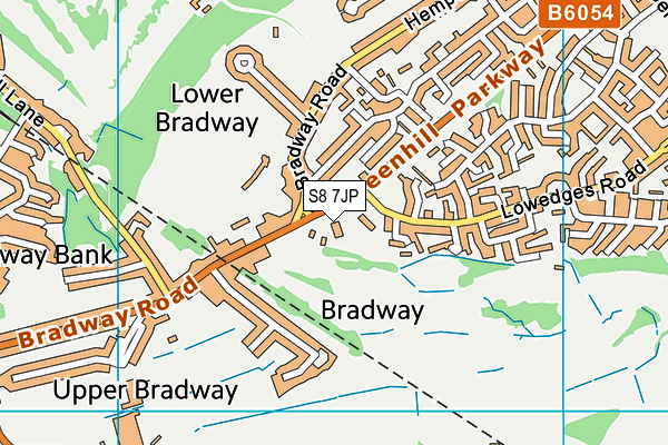 S8 7JP map - OS VectorMap District (Ordnance Survey)