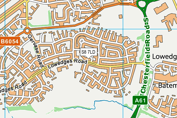 S8 7LD map - OS VectorMap District (Ordnance Survey)