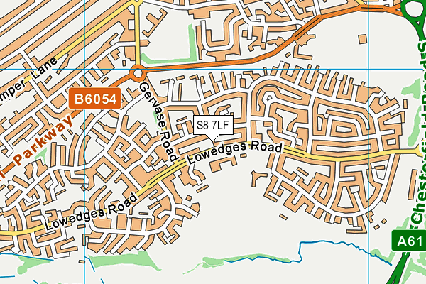 S8 7LF map - OS VectorMap District (Ordnance Survey)