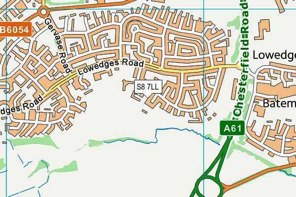 S8 7LL map - OS VectorMap District (Ordnance Survey)