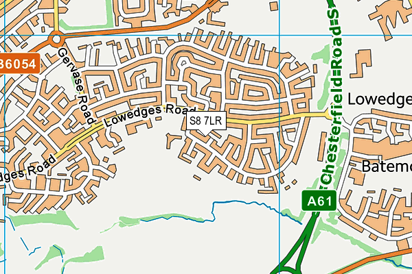 S8 7LR map - OS VectorMap District (Ordnance Survey)