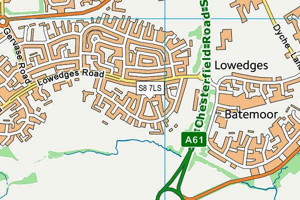 S8 7LS map - OS VectorMap District (Ordnance Survey)